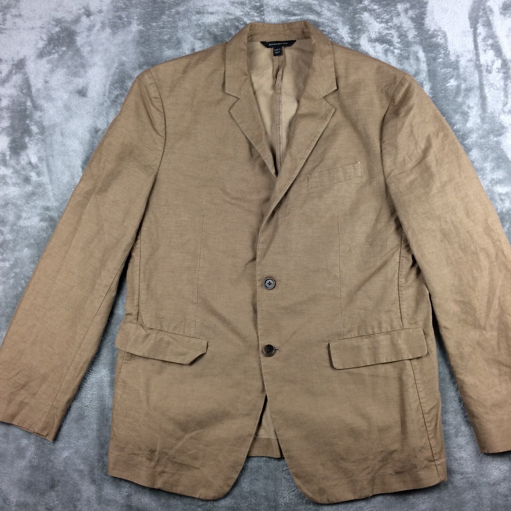 Banana Republic Slim Fit Progettouno Fabric Italy Cotton Linen Unconstructed 44R